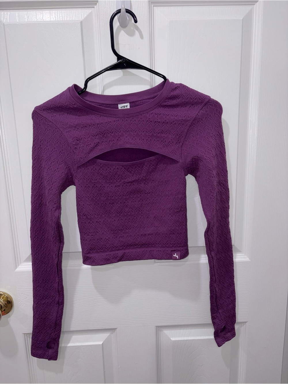 Purple Long-Sleeve Cutout athletic top *never worn*